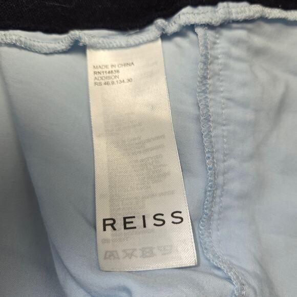 Reiss Womens 6 Addison Mixed Media Cardigan Top Blouse Blue Cashmere Wool Blend - Picture 12 of 13